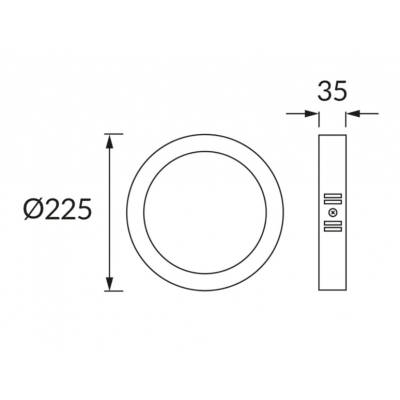 Oprawa sufitowa LED EDOR LED C 18W BLACK CCT (04762)